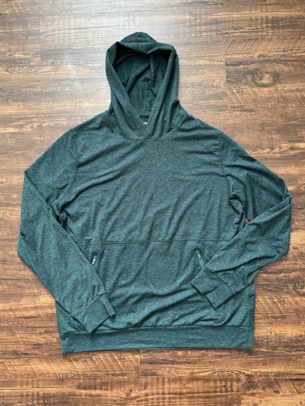 Quince Flowknit Performance Hoodie Heather Green